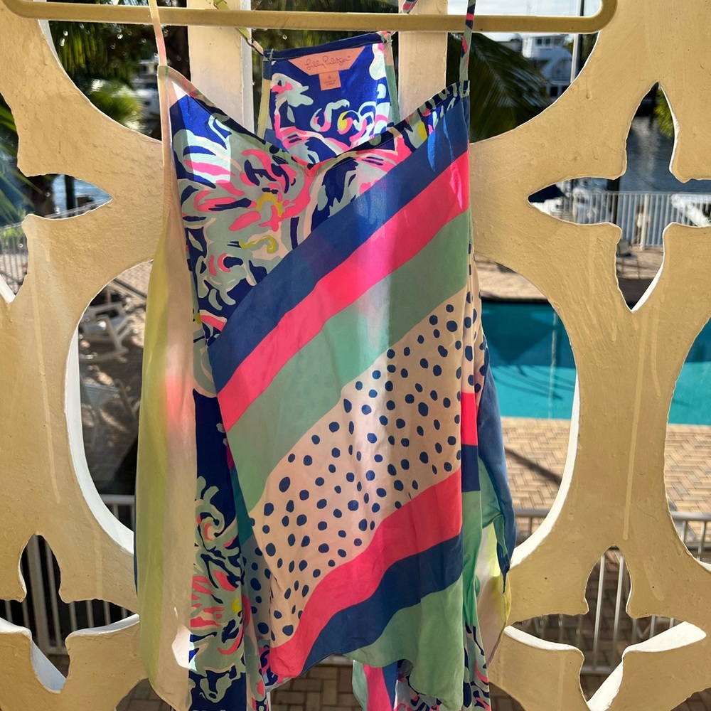 Vintage Lilly Pulitzer tank 100% silk size small